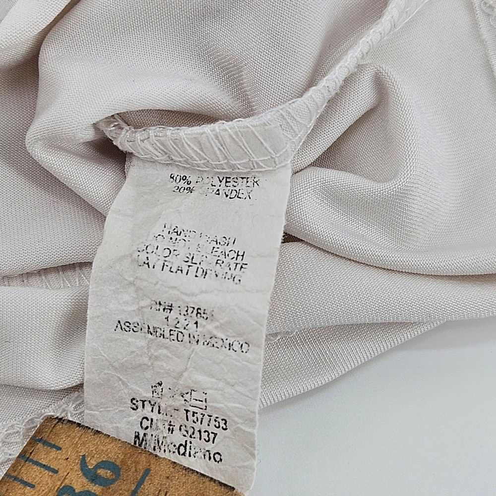 Y2K Women Ruched Babydoll Crop Tank Top  Off-White Medium‎ Festival Minimalist - Picture 6 of 7